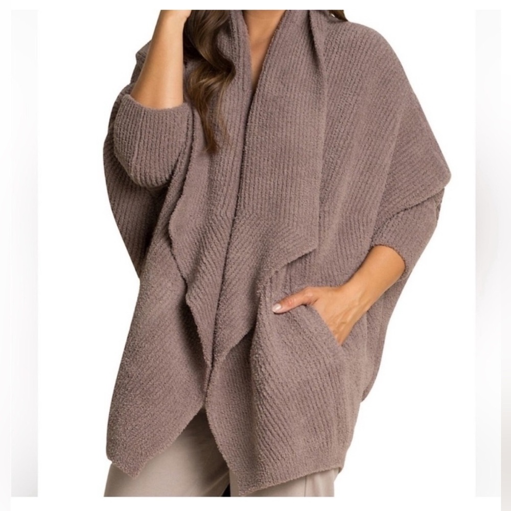 Barefoot Dreams chevron ribbed cardigan